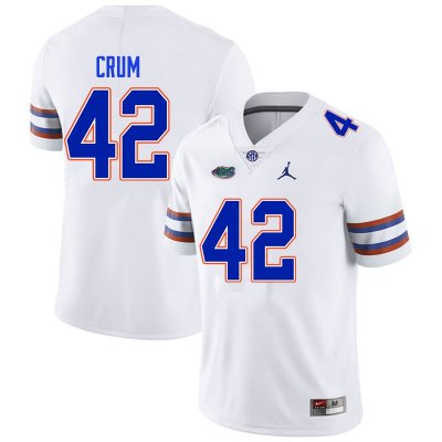 Men's Florida Gators #42 Quaylin Crum NCAA Nike White Authentic Stitched College Football Jersey UCS5462HM